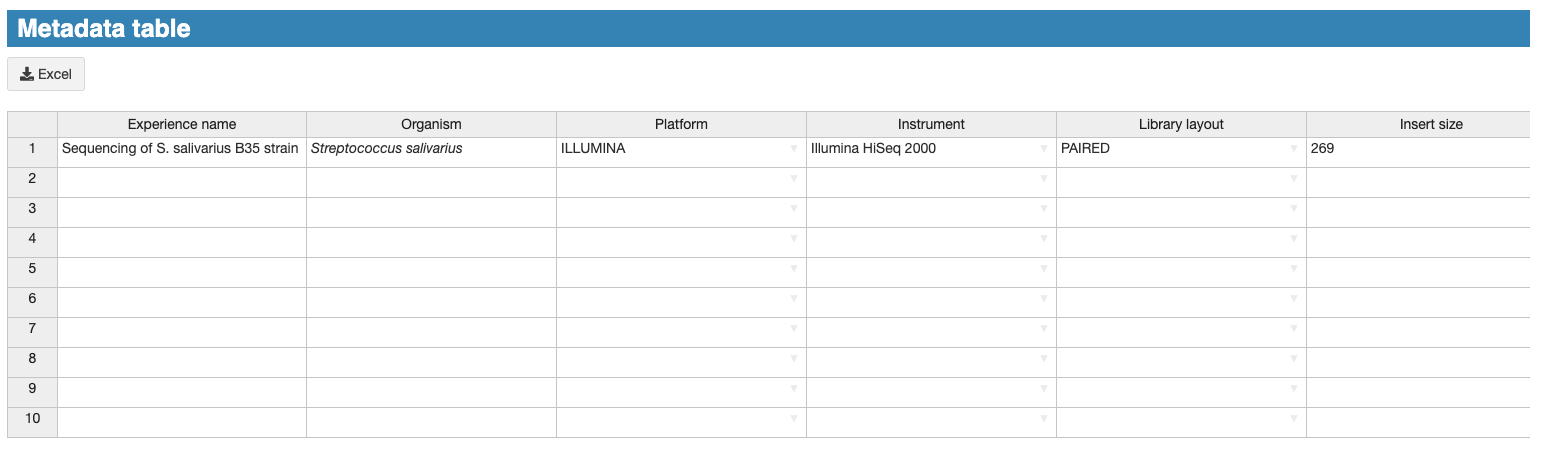 Screenshot metadata table with data