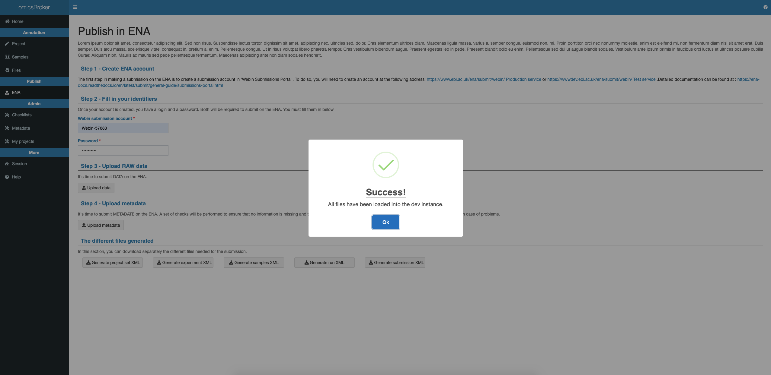 Screenshot File import complet success